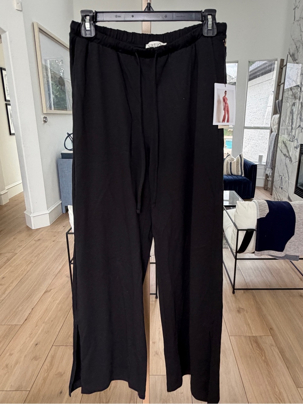 Nation LTD black wide-leg pull-on pants